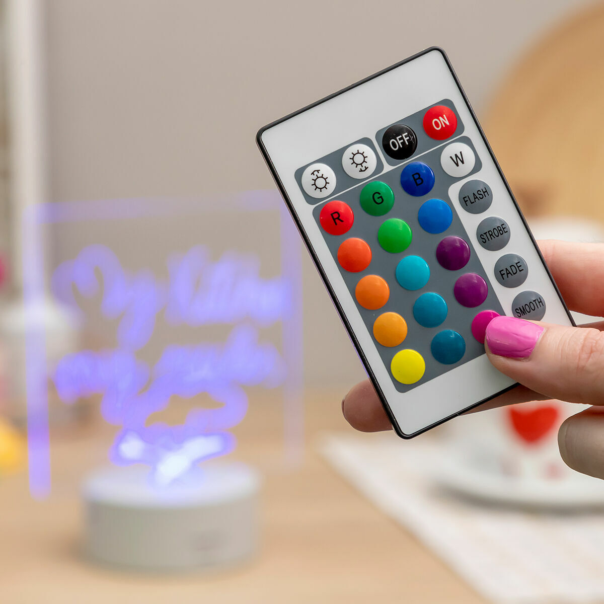LED-viestitaulu kirjoitustaulu pöytään, RGB-valaistus, 16 väriä, 15×19 cm – lahja lapselle kotitoimisto – kuva 10