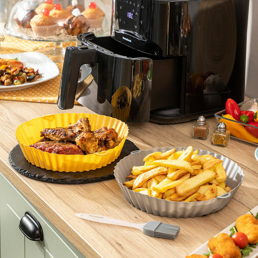 Airfryer silikonivuoat 2 kpl, tarttumaton, uuniin & mikroaaltouuniin – pakastimeen sopiva lahja kokille – kuva 1