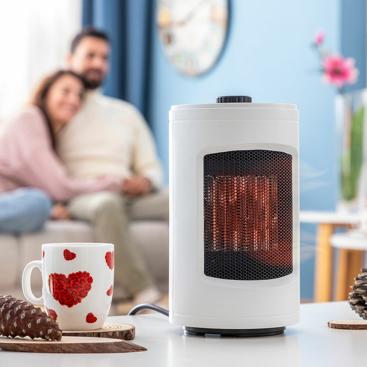 Keraaminen pöytälämmitin, oskilloiva 600-1200 W, kannettava pöydälle & toimistoon – oskilloiva lämmitin kannettava lämmiti…