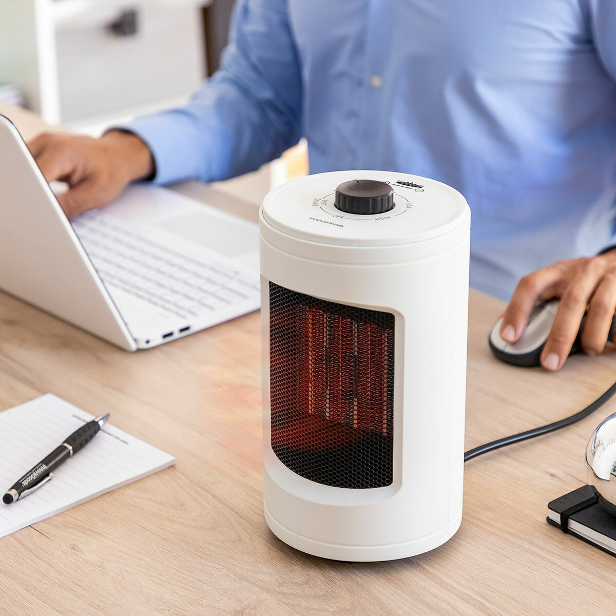 Keraaminen pöytälämmitin, oskilloiva 600-1200 W, kannettava pöydälle & toimistoon – pöytälämmitin kotitoimistoon – kuva 1
