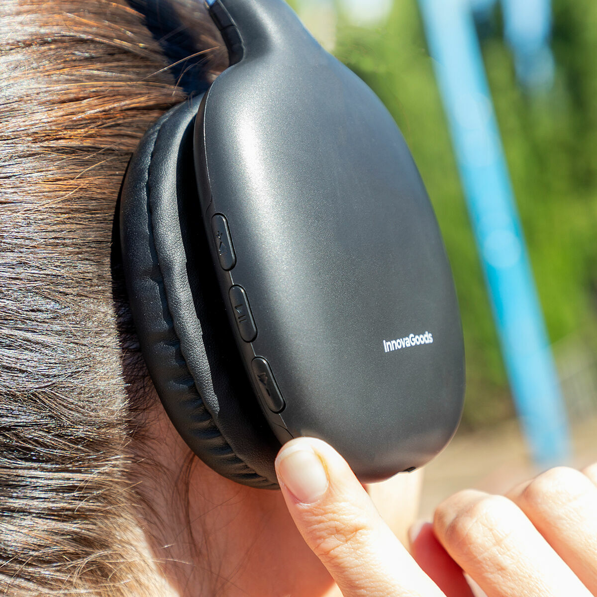 Taitettavat langattomat kuulokkeet Bluetooth 5.3, mikrofoni & AUX, pehmuste – pehmusteet AUX-liitäntä – kuva 13