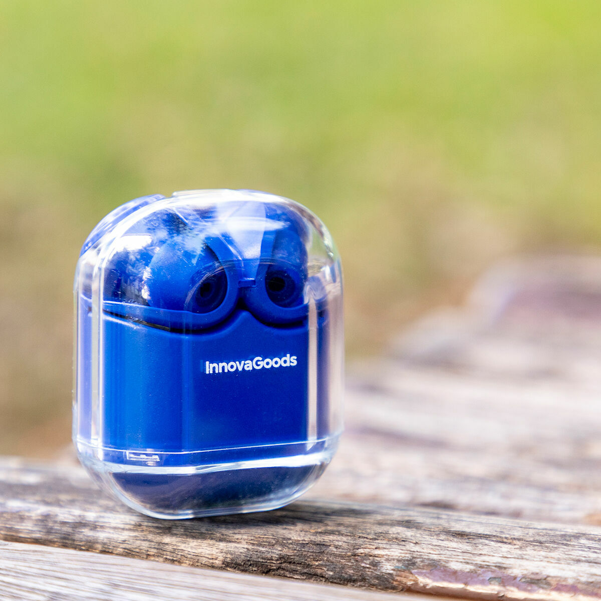 Langattomat Bluetooth-kuulokkeet latauskotelolla, LCD-näyttö, mikrofoni, sininen – integroitu mikrofoni langattomat kuulok…