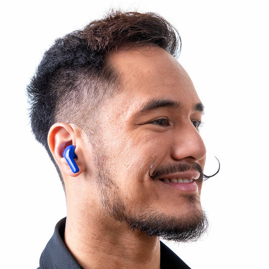 Langattomat Bluetooth-kuulokkeet latauskotelolla, LCD-näyttö, mikrofoni, sininen – in-ear malli Bluetooth 5.0 – kuva 1