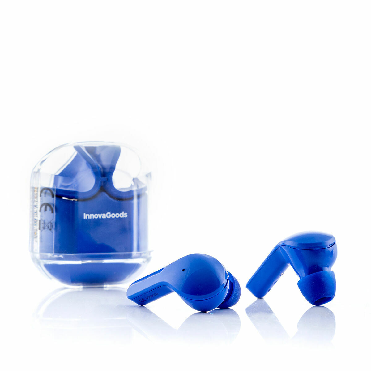 Langattomat Bluetooth-kuulokkeet latauskotelolla, LCD-näyttö, mikrofoni, sininen – in-ear malli langattomat kuulokkeet – k…