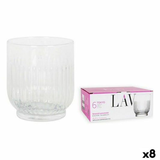 Juomalasit 330 ml 6 kpl, kirkas raita-design, arkeen & juhlaan, lasisetti