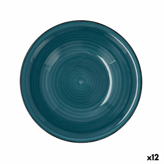 Syvä lautanen ø 21,5 cm, kone- & mikroaaltokestävä keramiikka sininen, 12 kpl