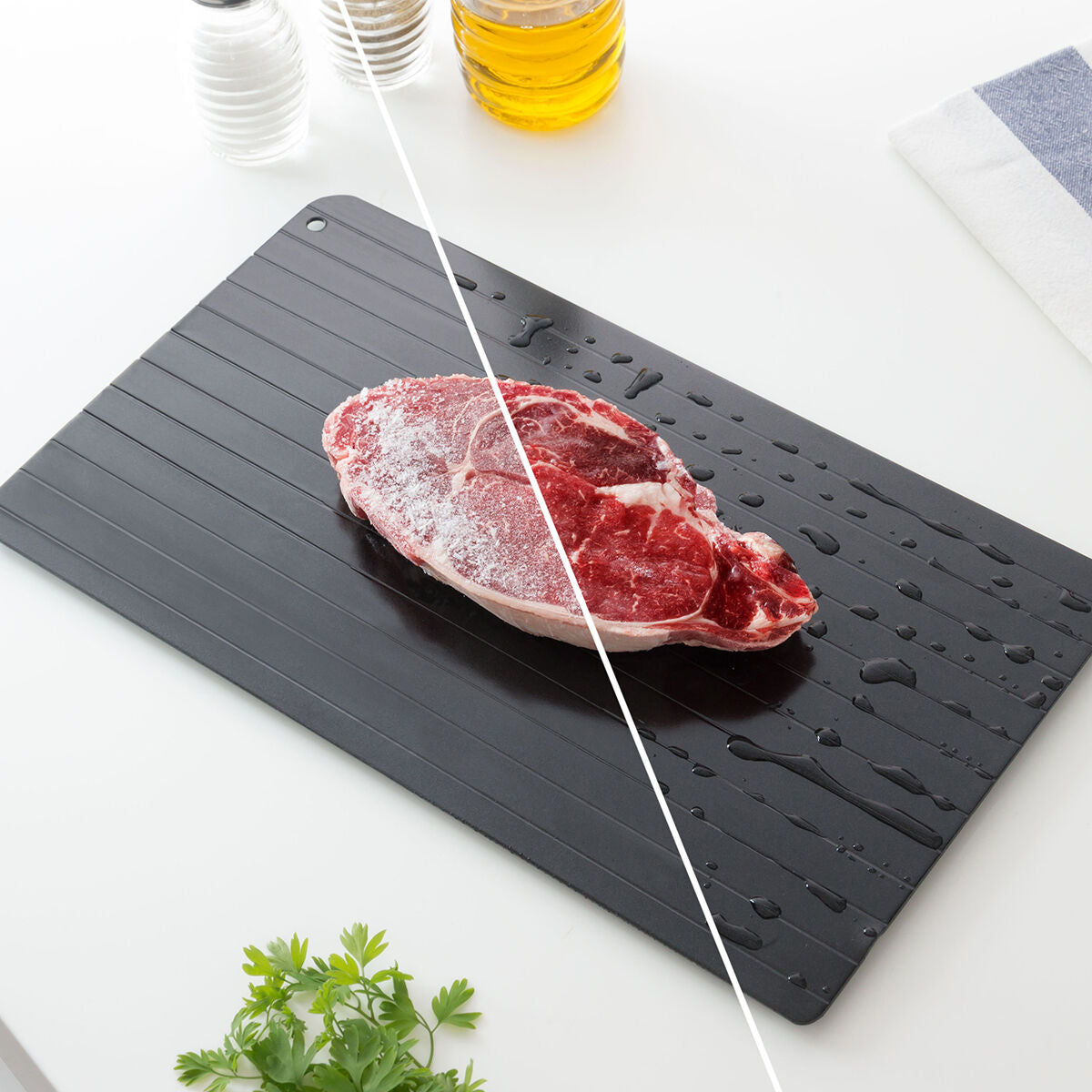 Sulatuslevy lihalle, kalalle & vihannekset, tarttumaton 35 x 20,5 cm – energiansäästö grilli-ilta – kuva 5