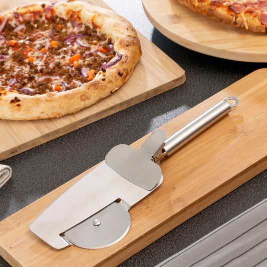 Pizzaleikkuri 4-in-1 - ruostumaton teräs, lasta, annoskauha & turvalukko – pizzaleikkuri pizzapyörä – kuva 1