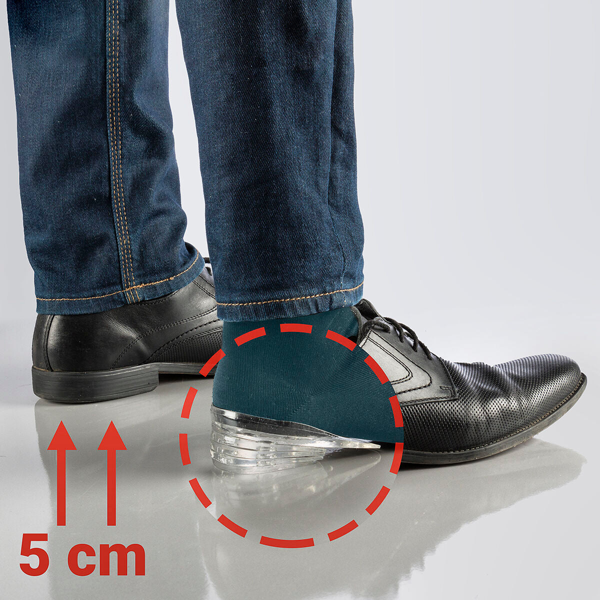 Pituutta lisäävät silikonipohjalliset 5 cm, 10 kpl, läpinäkyvät unisex – ei-luistava pinta läpinäkyvät pohjalliset – kuva 1