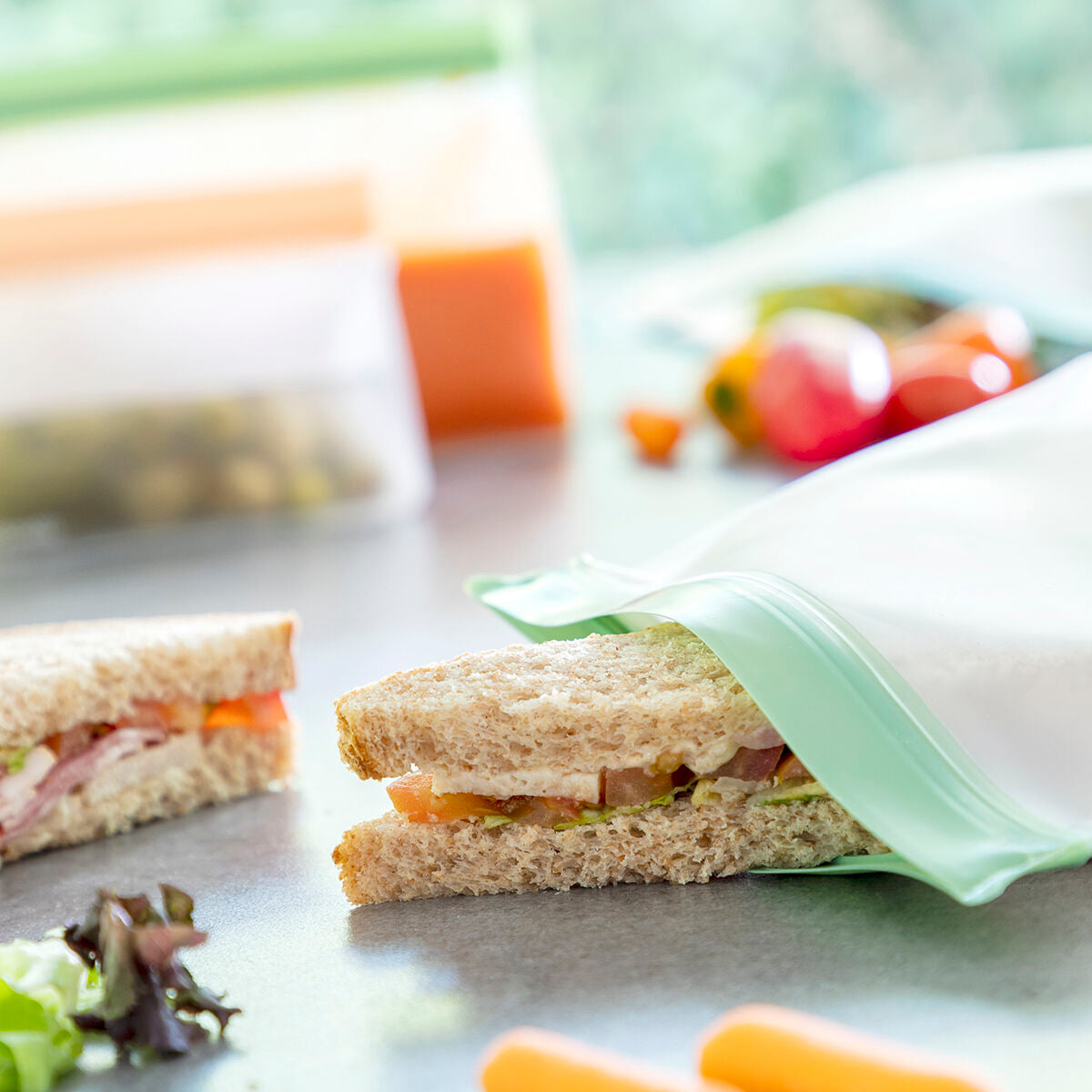 Uudelleenkäytettävät säilytyspussit, ilmatiiviit ziplock 6 kpl - pakastukseen – keittiötarvike eväspussit – kuva 6