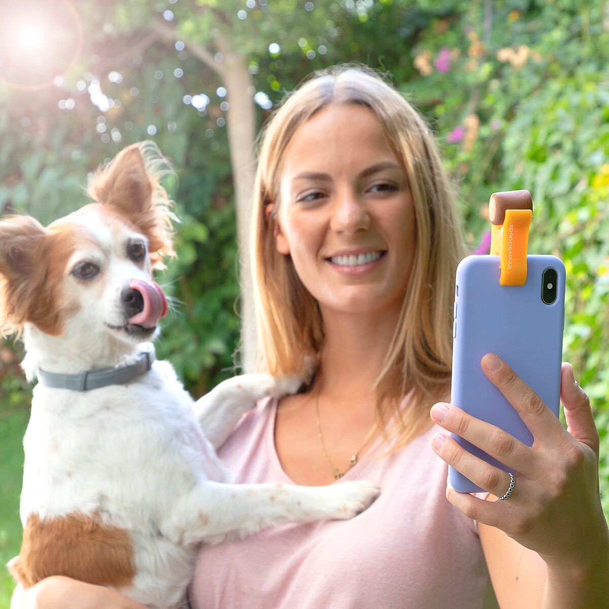 Koiran & kissan selfie pidike puhelimeen, herkkupidike, silikoninen, oranssi – lemmikkien selfie-pidike silikoninen pidike…