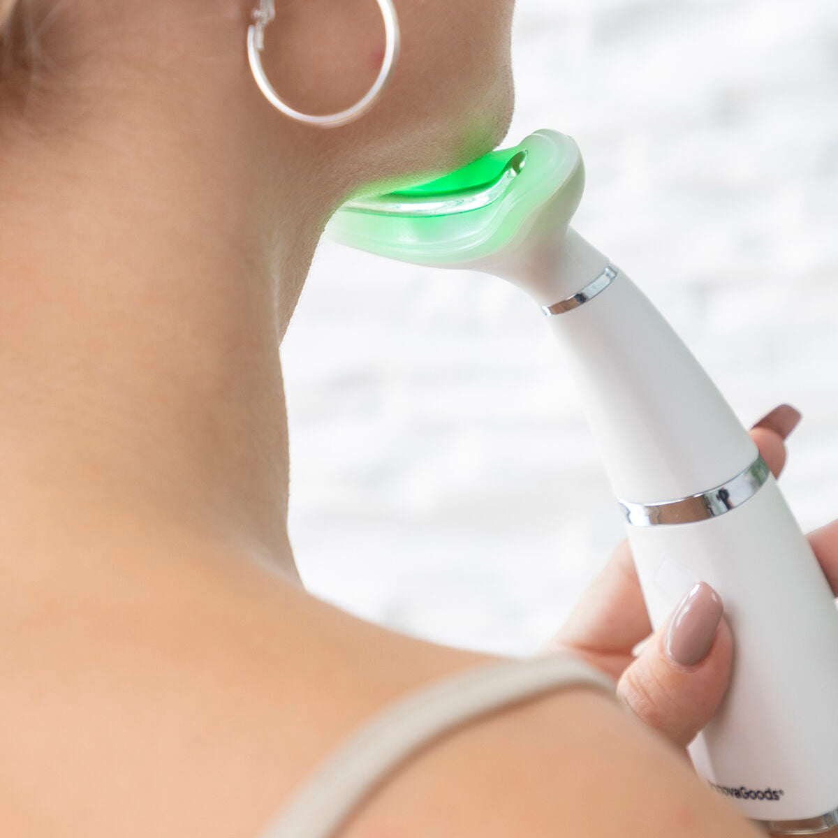 Kaulan ihon kiinteytys laite LED-valohoito, lämpö & värinä kaksoisleualle, USB-C ladattava – lahja naiselle lämpöhoito – k…