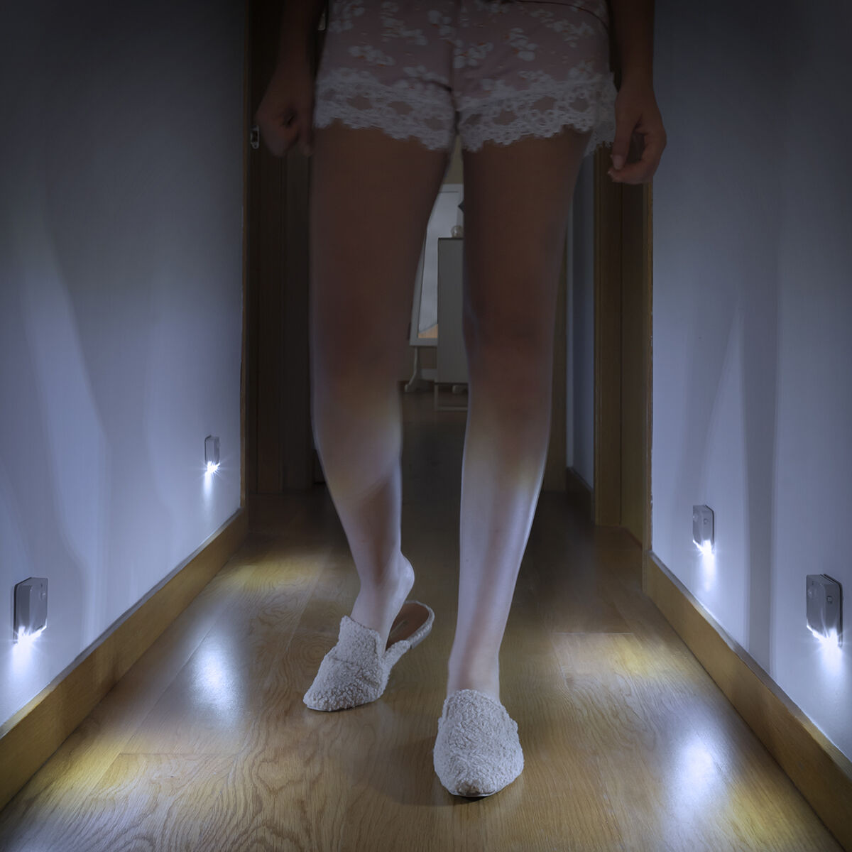LED-valaisin liiketunnistimella paristokäyttöinen 2 kpl, irrotettava paneeli – joulu paristokäyttöinen – kuva 3