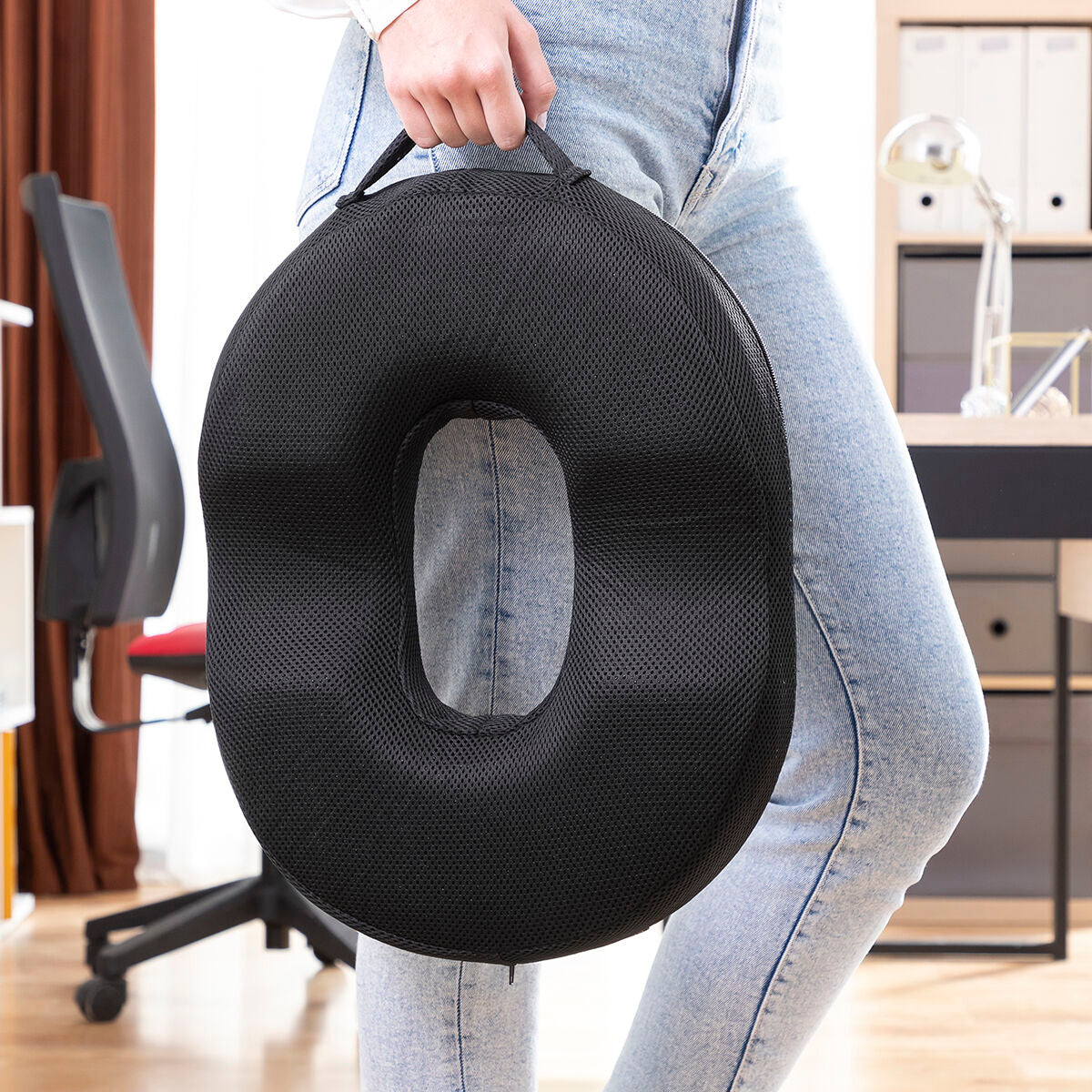 Ortopedinen istuintyyny bambuhiilellä ja jäähdyttävällä geelillä - ergonominen 47×34×7 cm – pyöreä istuintyyny ortopediset…