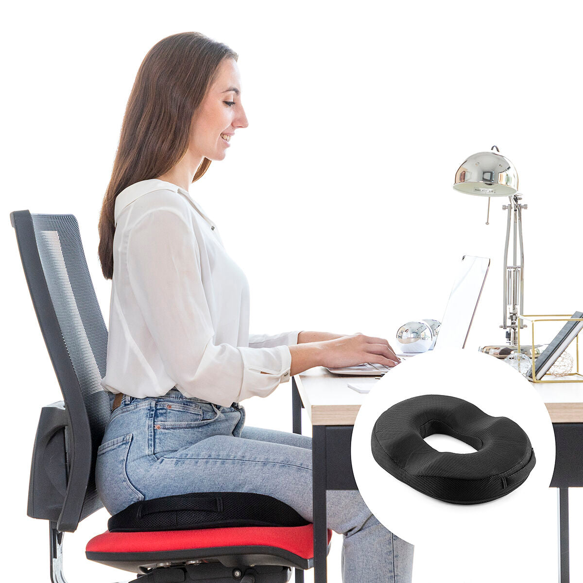 Ortopedinen istuintyyny bambuhiilellä ja jäähdyttävällä geelillä - ergonominen 47×34×7 cm – ortopediset tuotteet jäähdyttä…