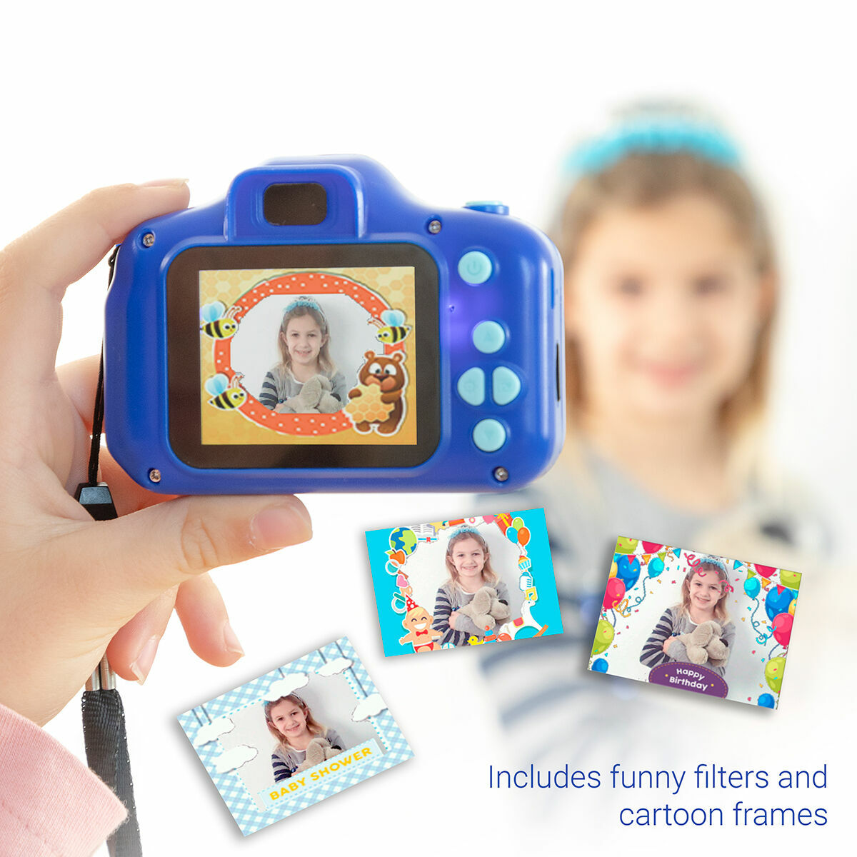 Lasten digikamera ladattava, 3 Mpx 1080p, 2 tuuman näyttö, pelit, microSD 32GB – ladattava lasten kamera 1080p videot – ku…