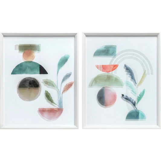 Abstrakti akryylitaulu polystyreeni, 40 x 3,8 x 50 & 43 x 3,8 x 53 cm, moderni
