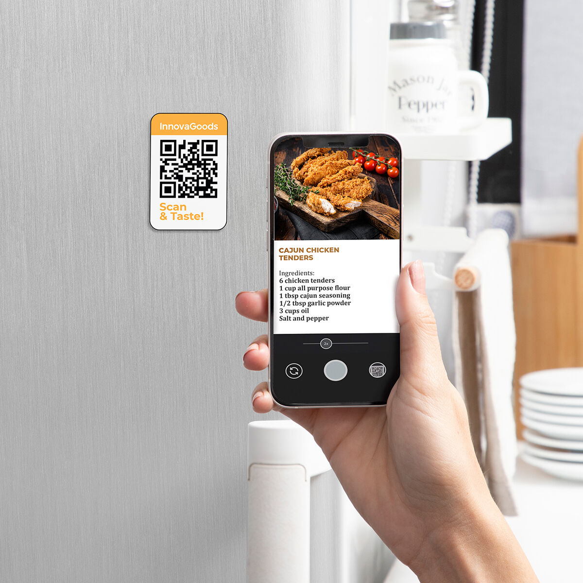 Airfryer 2 L, 1200 W - öljytön airfryer pieniin keittiöihin 360°, valkoinen