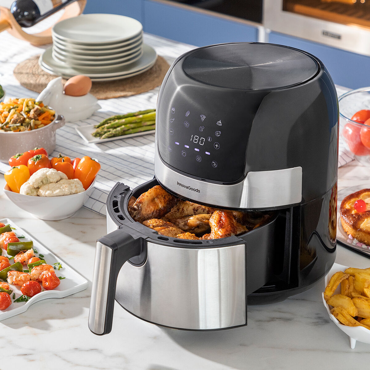 Airfryer 3,5 l, 360° kiertoilma, 1400 W, 8 ohjelmaa — 2–3 hengelle