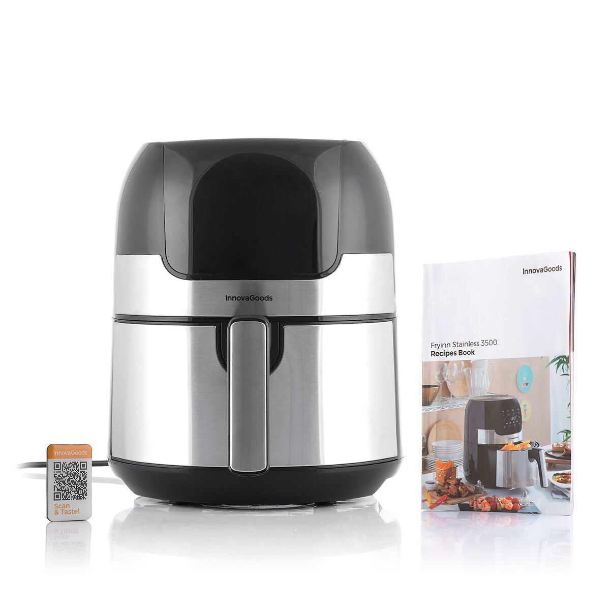 Airfryer 3,5 l, 360° kiertoilma, 1400 W, 8 ohjelmaa — 2–3 hengelle