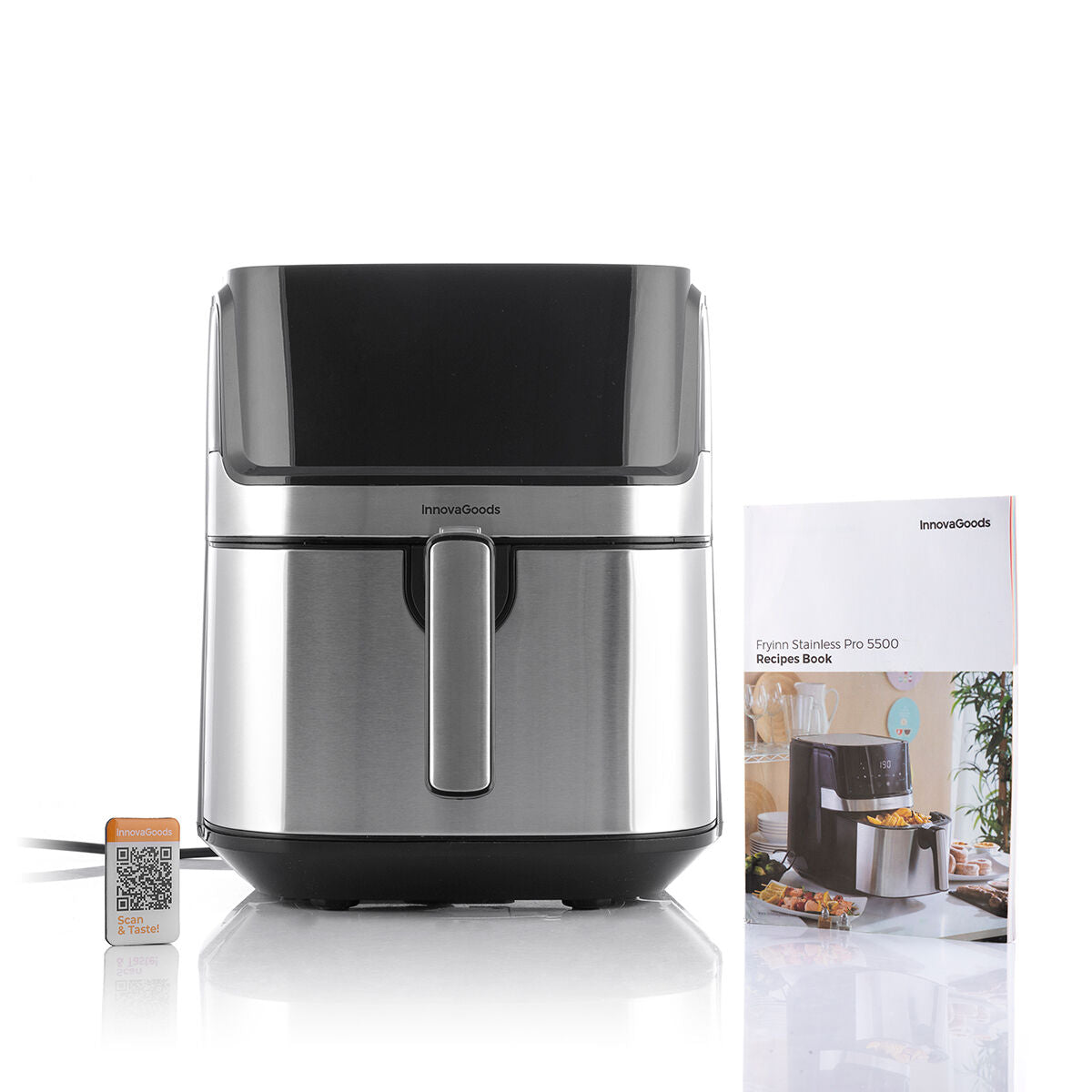 Airfryer 5,5 L 1700 W öljytön, 360° kiertoilma, 8 ohjelmaa, digipaneeli, rst
