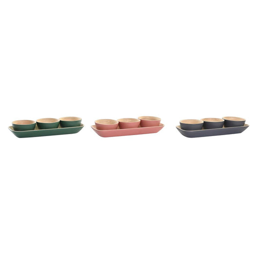 Alkuruokasetti bambu 3-osainen 32 x 12,7 x 3,5 cm, kulhot & tarjotin tarjoiluun