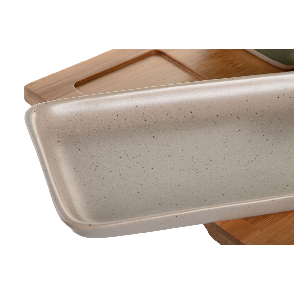 Alkuruokasetti bambualustalla posliinikulhot 6 osaa 24x23,5x1,5 cm skandinaavinen