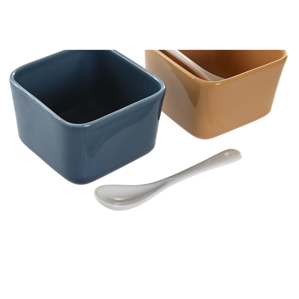 Alkuruokasetti posliini bambualustalla 6 osaa, monivärinen, tarjotin & lusikat