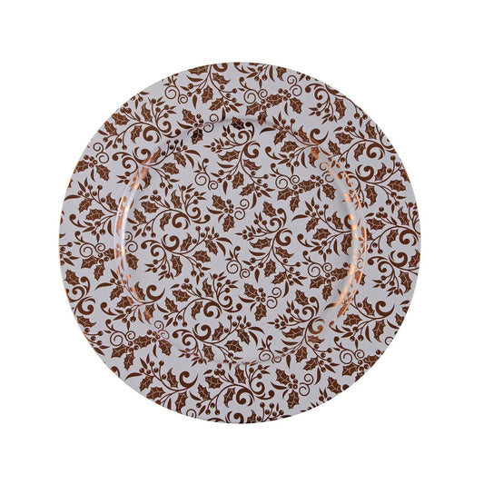 Aluslautanen 33 cm metallinen kullanvärinen, korkeus 1,5 cm - juhlakattaukseen