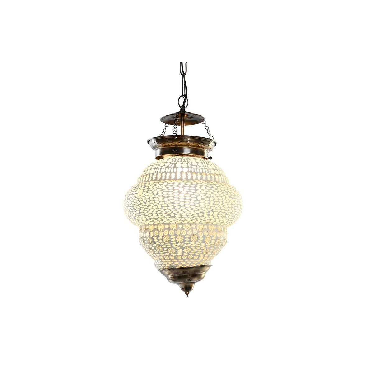 Arabialainen kattovalaisin 25 W, E14, valkoinen metalli & kristalli 23 x 23 x 33 cm