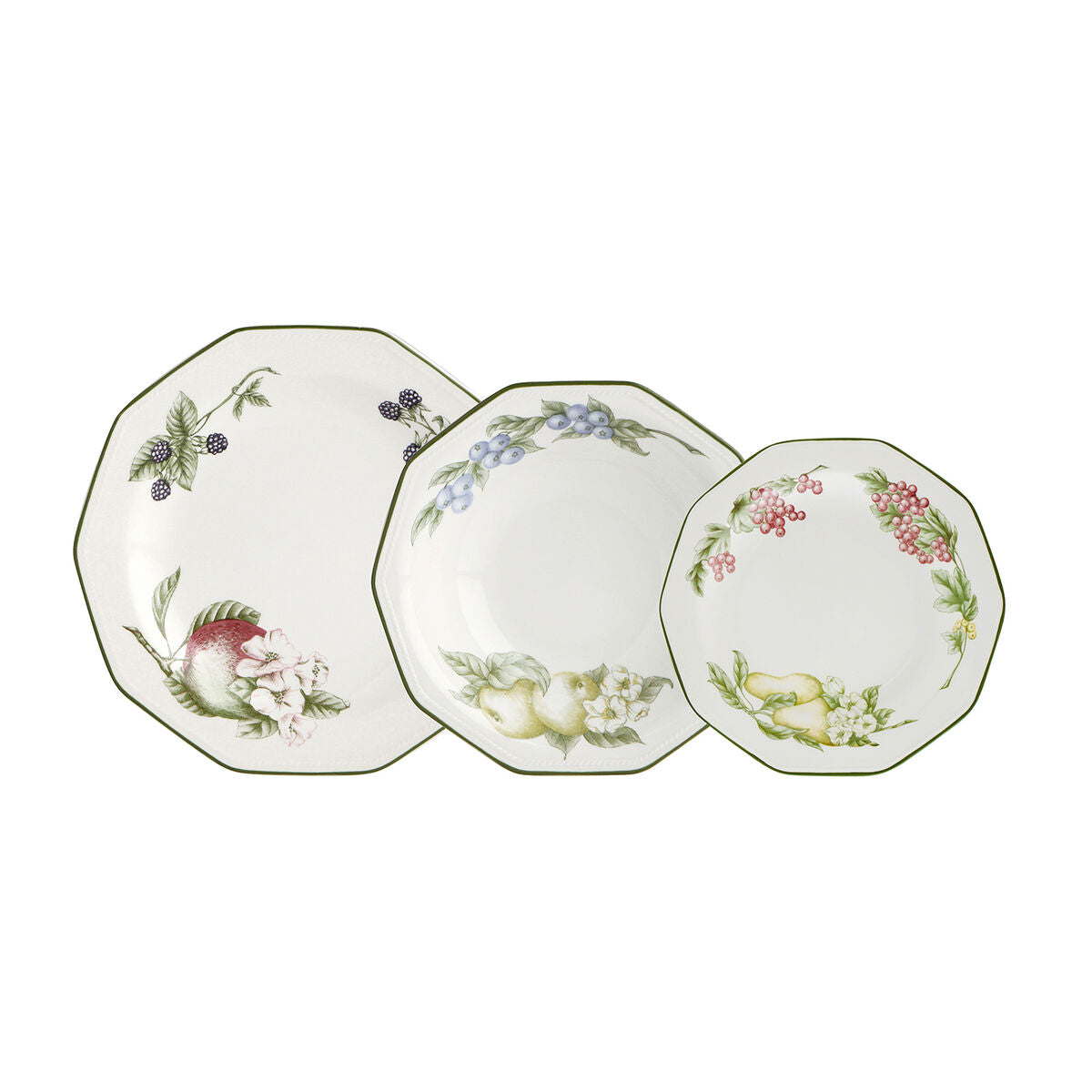 Astiasetti 12 osaa, keraaminen Victorian monivärinen - lautaset Ø27/20,5 cm