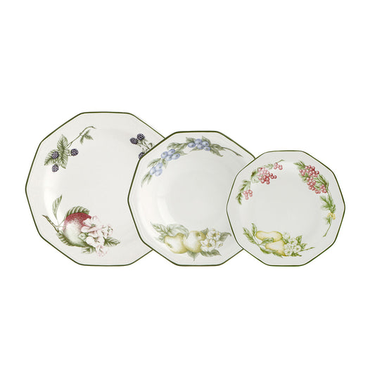 Astiasetti 12 osaa, keraaminen Victorian monivärinen - lautaset Ø27/20,5 cm