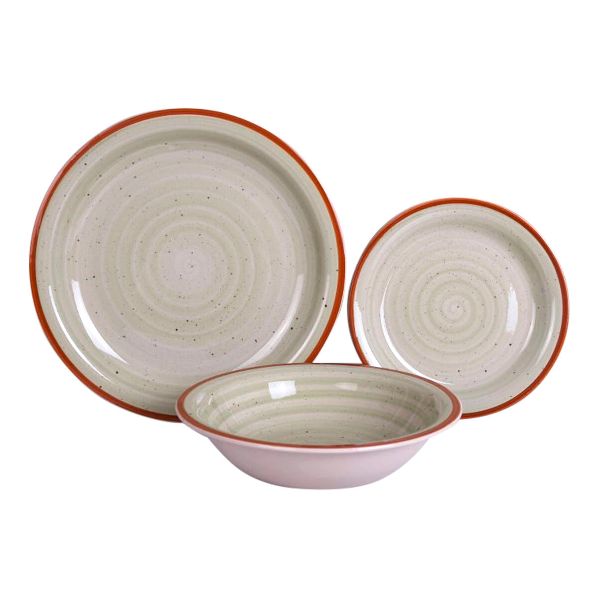 Astiasetti 18 osaa, keramiikka lautaset & kulhot 27,5/26,5 cm, monivärinen pastelli