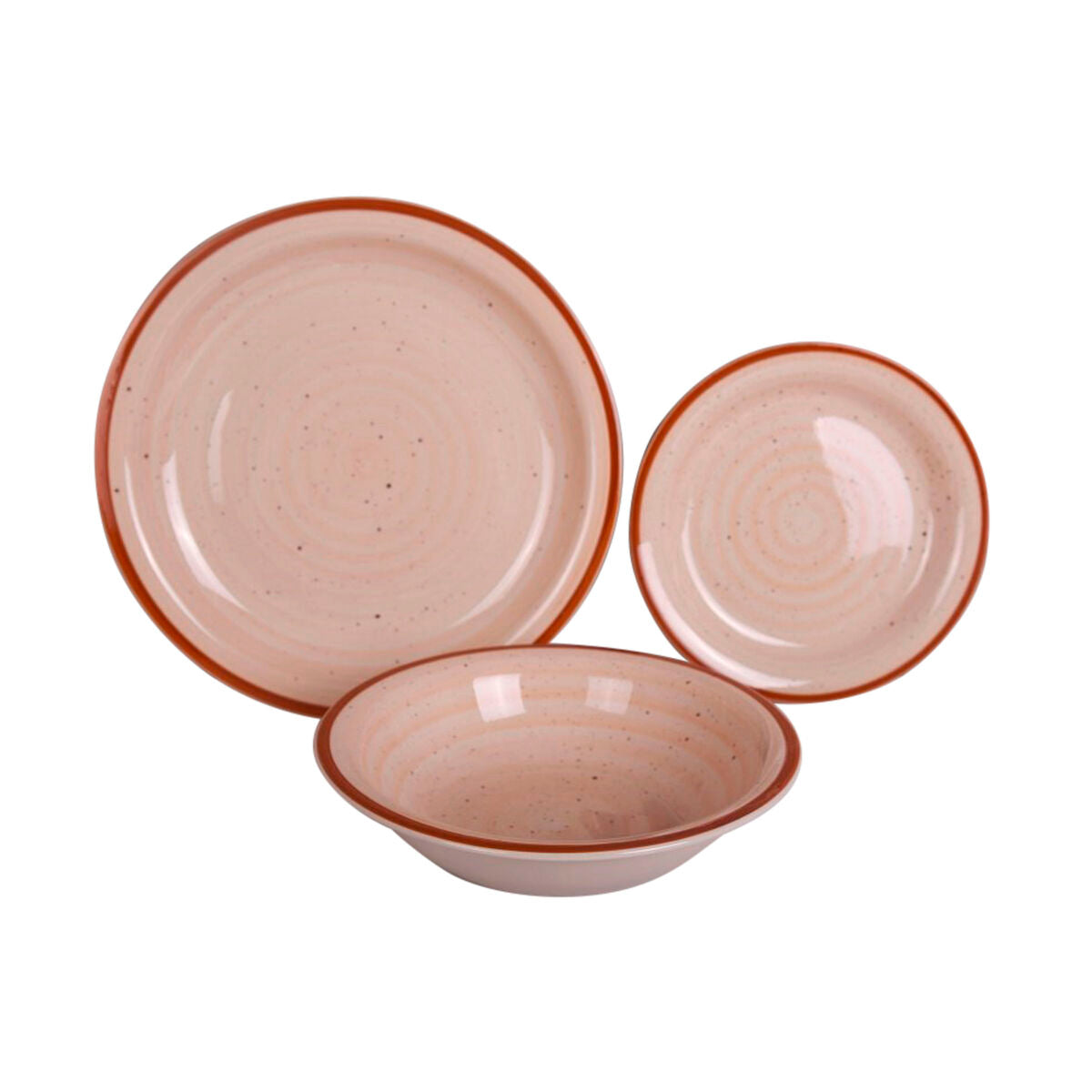Astiasetti 18 osaa, keramiikka lautaset & kulhot 27,5/26,5 cm, monivärinen pastelli