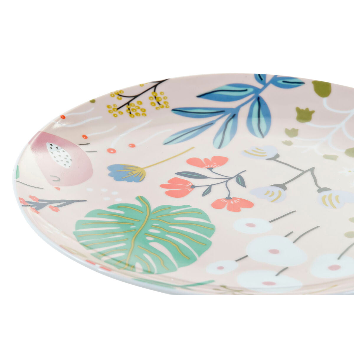 Astiasetti 18-osaa posliini, kukkakuosi monivärinen - ruokailusetti 27×27×3 cm