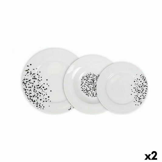 Astiasetti 18 osaa, pyöreä muoto, 2 kpl setti – lautaset Ø24/21,5/19 cm