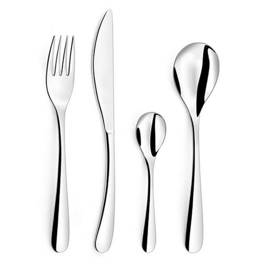 Aterinsetti ruostumaton teräs 24 osaa - ruokailusetti 6 hengelle, 27 cm