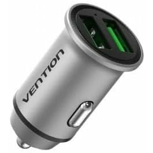 Autolaturi 18 W, 2× USB autoon, nopea lataus, kompakti sylinterimalli Vention