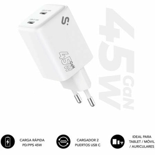Autolaturi 45W USB-C 2-porttinen PD/PPS, nopea lataus tabletille & puhelimelle