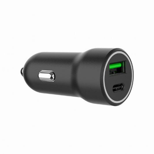 Autolaturi USB-C PD & USB-A Quick Charge 20W, 2-porttinen, kompakti autoon