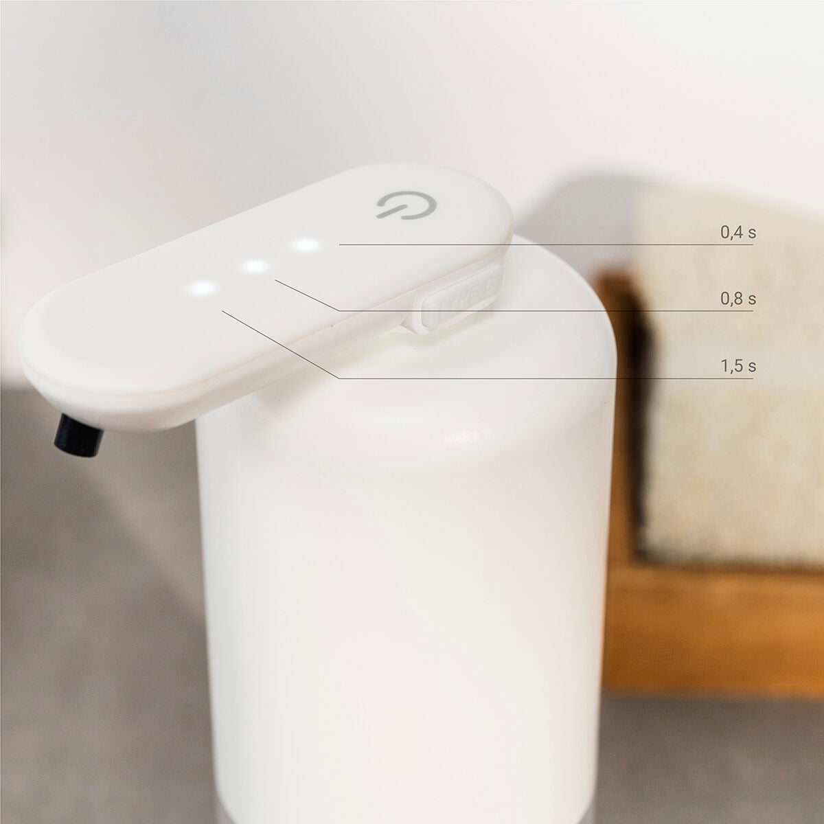 Automaattinen vaahtosaippua-annostelija ladattava 350 ml, kosketukseton, USB-C