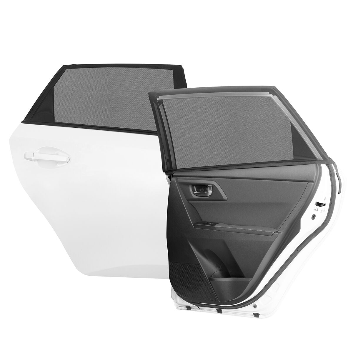 Auton aurinkosuoja UV-verkko 2 kpl, takasivuikkunoille, hengittävä & säädettävä