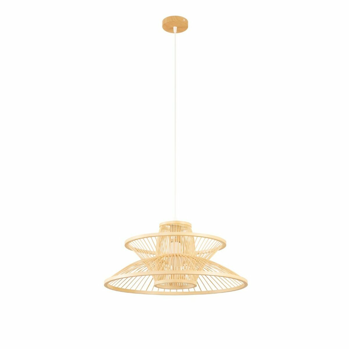 Bambu kattovalaisin 50 x 50 x 22 cm E27 50 W, vaaleanruskea - riippuvalaisin