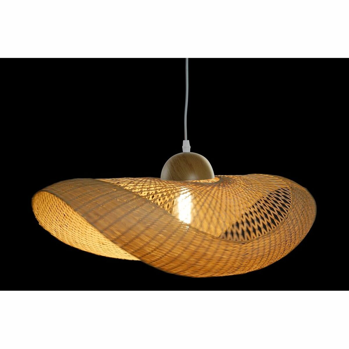 Bambu kattovalaisin aurinkohattu E27 40 W 70×34×20 cm ruskea riippuvalaisin