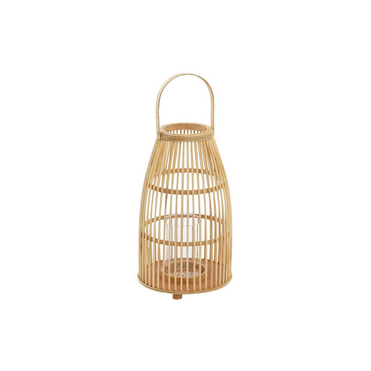 Bambu kynttilänjalka 56 cm, luonnonväri lasikupilla, lyhty sisustukseen