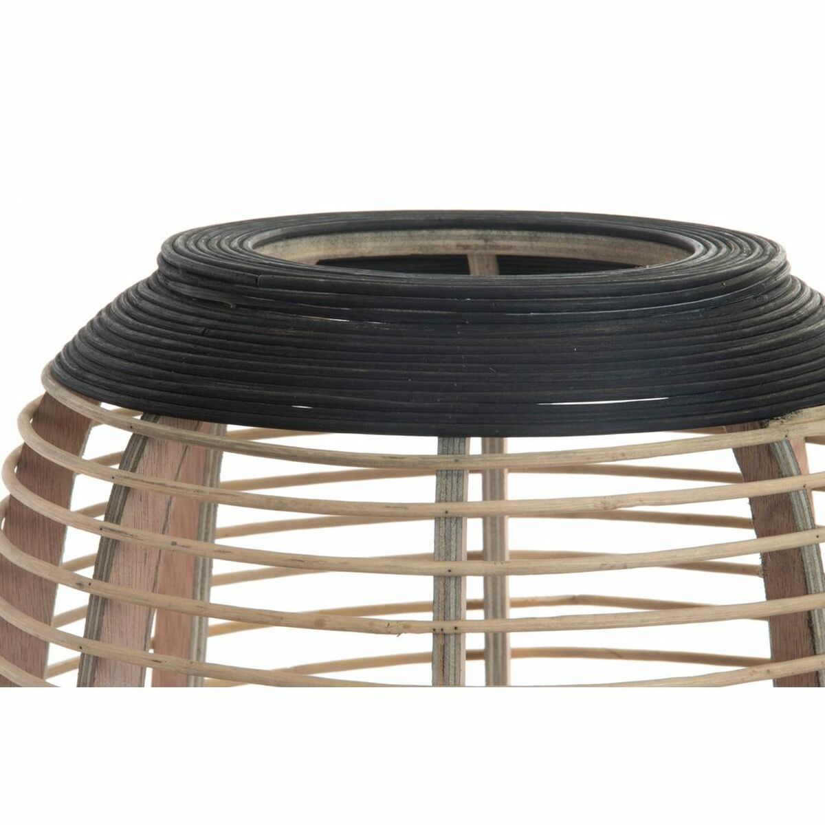 Kynttilänjalka bambu metallijalustalla, kristallilasi, ruskea-musta 32x32x43 cm