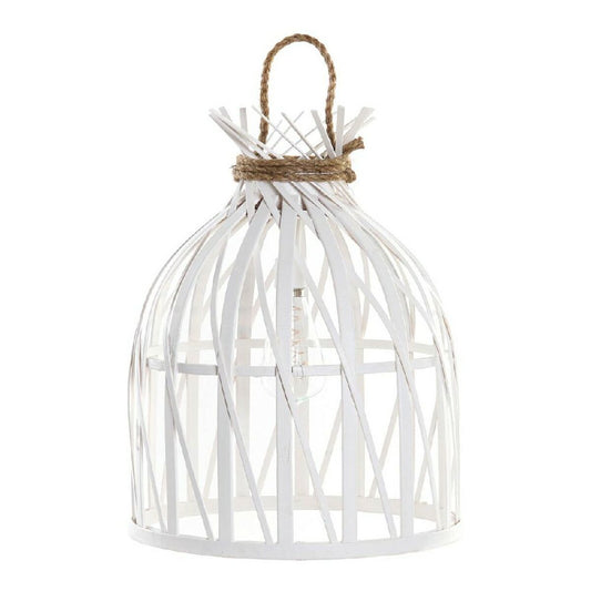 Bambu riippuvalaisin valkoinen, paristokäyttöinen LED 30,5×30,5×40,5 cm