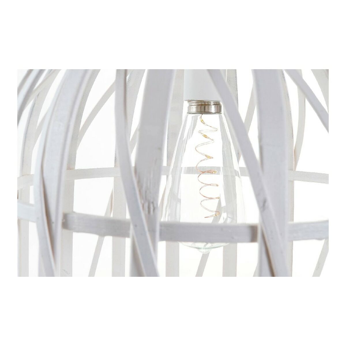 Bambu riippuvalaisin valkoinen, paristokäyttöinen LED 30,5×30,5×40,5 cm