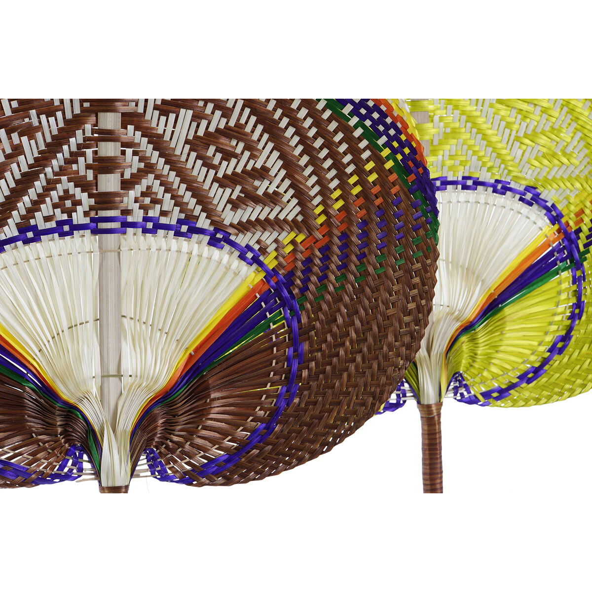 Bambu seinäkoriste 2 kpl, käsinpunottu 40 x 0,5 x 32 cm, oranssi & luonnollinen