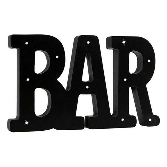 Bar valokirjain, seinäkoriste paristokäyttö 36 × 2 × 21 cm, musta kotiin